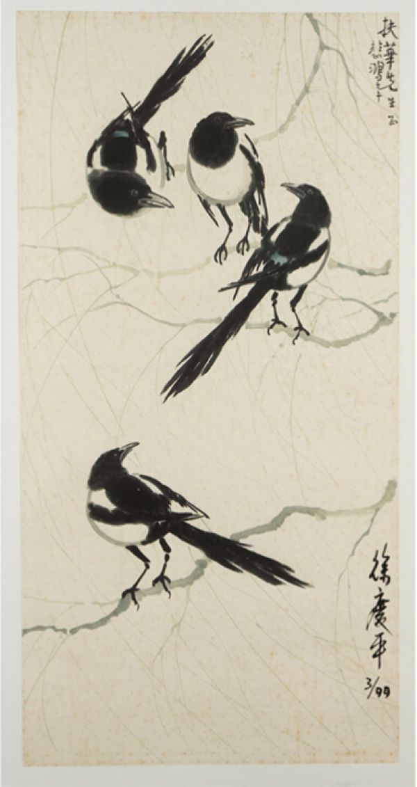 buybuyart买买艺术徐悲鸿四喜图作品尺寸804076cm限量签名艺术版画