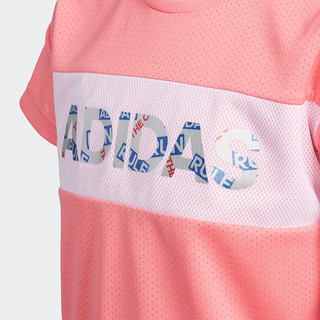 阿迪达斯官网 adidas小童装训练运动短袖T恤CV5411 CV5397 牛奶粉/白 105cm(104CM)