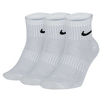 NIKE 耐克 Everyday Lightweight Ankle 中性运动袜 SX7677-100 白色 M