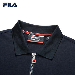 FILA 斐乐官方女子连衣裙2021夏季新款时尚休闲POLO连衣裙子女裙 传奇蓝-NV-F11W021310G 165/84A/M
