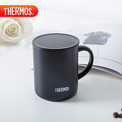 THERMOS 膳魔师 保温马克杯 时尚简约带盖咖啡牛奶带盖办公水杯 黑色