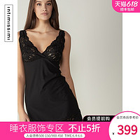 Intimissimi 女士优雅时尚花卉蕾丝性感v领吊带睡裙LCD1404 黑色-019 S