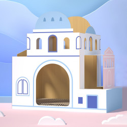 毛绒派爱情海城堡猫窝猫抓板