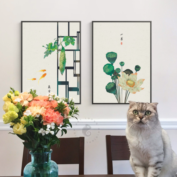 海龙红 黄婉插画作品《二十四节气》43x60cm 油画布 实木框