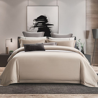 康尔馨 真五折！ 拉夫堡 纯棉四件套 浅驼色 1.8m床