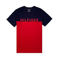 TOMMY HILFIGER休闲拼色短袖男式T恤 S国际版偏大一码 红色/蓝色
