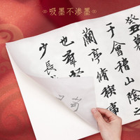 deli 得力 四尺三开半生熟书画纸 初学者毛笔书法练习纸 国画写意画纸 50张/袋 75334