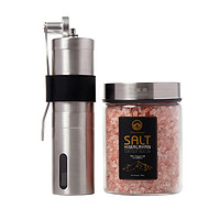 SainDak/圣达喜马拉雅玫瑰盐套装 海盐低钠盐牛排岩盐未加碘不含抗结剂带研磨器 精品980克