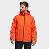Adidas 阿迪达斯 棉衣男装2020冬季新款户外运动夹棉夹克连帽防风保暖舒适休闲外套 DZ1405 橙色 S