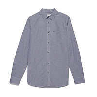 Calvin Klein男式长袖衬衫-40ZW171010 S国际版偏大一码 黑白格子