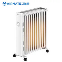 AIRMATE 艾美特 Airmate)取暖器 WU13-X5电暖器 油汀 13片加宽折边 2200W大功率 家用电暖气(油汀加热)