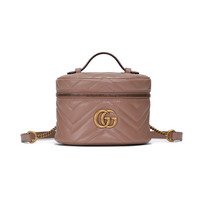 GUCCI 古驰 GG Marmont系列 女士牛皮双肩包 598594 DTDCT 5729 卡其色 迷你