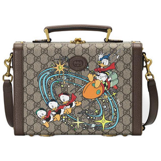 GUCCI 古驰 Disney联名 男女款手提单肩包 633587 2N1AT 8679 米色/乌木色