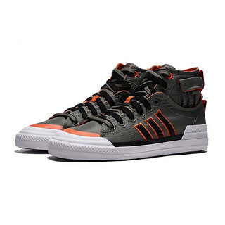 adidas Originals NIZZA HI DL 中性运动帆布鞋 GZ2655 军绿色/白色/黑色/橙色 36