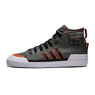 adidas Originals NIZZA HI DL 中性运动帆布鞋 GZ2655 军绿色/白色/黑色/橙色 42.5