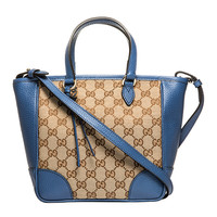 GUCCI 古驰 女士牛皮斜挎手提包 449241 KY9LG 9782 蓝色/棕色