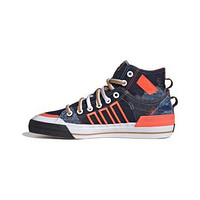 adidas Originals Nizza Hi Dl 中性运动帆布鞋 FZ5238 深蓝/橙色/白/棕 40.5