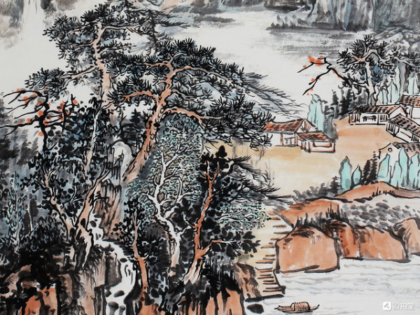 邢芳彬精品山水画13869纸本随机发货竖幅手绘