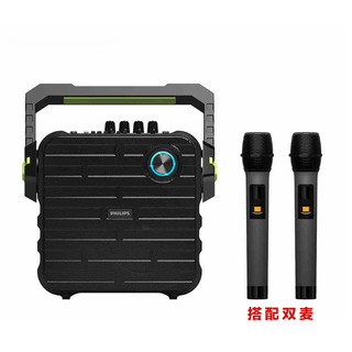 PHILIPS飞利浦双麦无线克风广场舞音箱K歌户外音箱蓝牙便携式拉杆音响