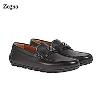 Ermenegildo Zegna 杰尼亚 Zegna） 2021春夏款  男士小牛皮驾车鞋黑色 LHTAK-A4960X-NER-5 39码