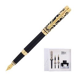 DUKE 公爵 钢笔铱金笔自营文具组合笔签字笔金属笔墨水礼盒套装领尚系列金色花纹