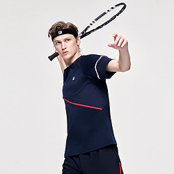 FILA 斐乐 男装运动T恤男潮流时尚网球运动舒适宽松男式针织短袖T恤