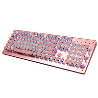 灵蛇 K580 104键 双模无线机械键盘 粉色 国产青轴 混光