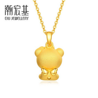 潮宏基 CHJ JEWELLERY 萌趣小熊 足金黄金吊坠女款定价 XPG30015849 粉小熊