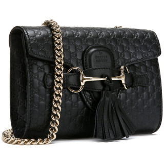 gucci 古驰 女士牛皮斜挎包 449636 bmj1g 1000 黑色 小号