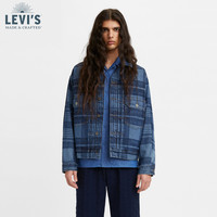 李维斯LEVI'S® 午夜蓝牌 男士翻领纯棉时尚格纹牛仔夹克21261-0009