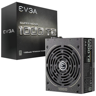 EVGA 1000 T2 钛金牌（94%）全模组ATX电源 1000W