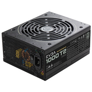 EVGA 1000 T2 钛金牌（94%）全模组ATX电源 1000W