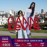 Levi's® x GANNI 联名系列女士高腰印花吊带牛仔裙87488-0000（XL、浅牛仔色）