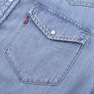 Levi's® x GANNI 联名系列女士翻领牛仔衬衫连衣裙87485-0000（M、浅牛仔色）