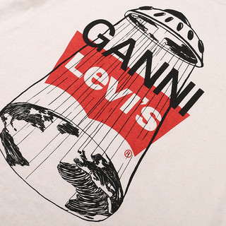 Levi's® x GANNI 联名系列女士白色圆领印花短袖T恤87492-0000