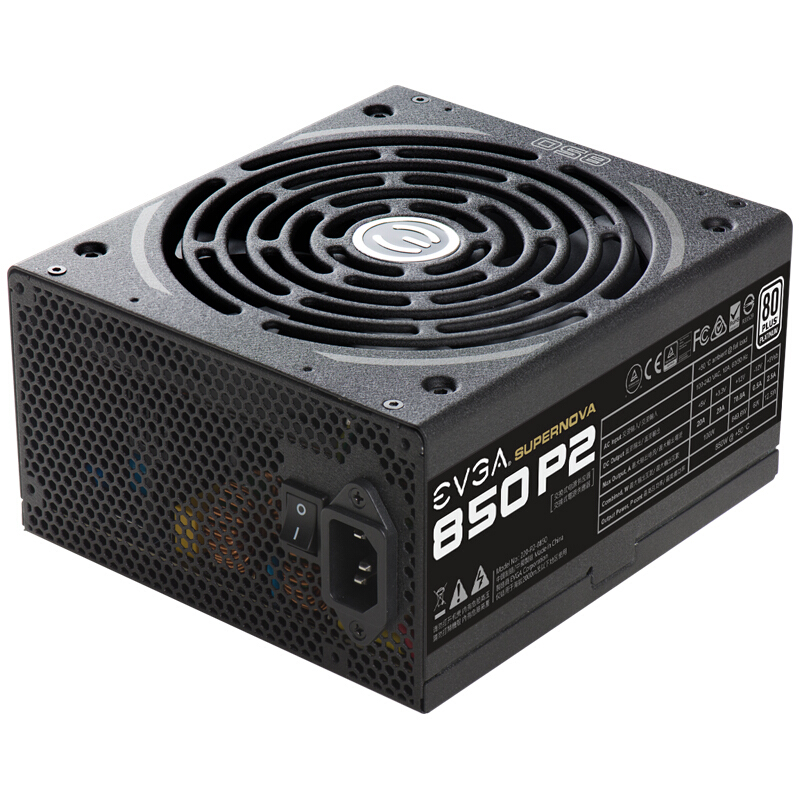 EVGA 850 P2 白金牌（92%）全模组ATX电源 850W