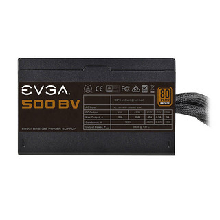 EVGA 500 BV 铜牌（85%）非模组ATX电源 500W