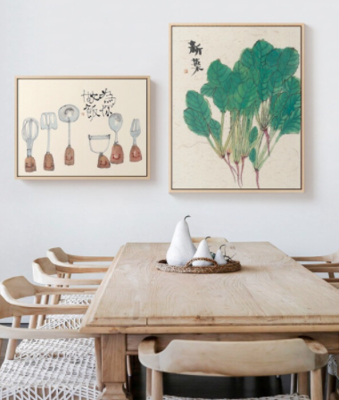 仟象映画李知弥知味系列且慢50x60cm油画布浅木色实木框