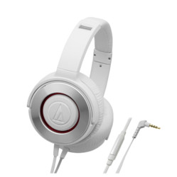 audio-technica 铁三角 WS550iS  耳罩式头戴式动圈有线耳机 白色 3.5mm