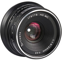 7artisans 七工匠 MF 25mm F1.8 广角定焦镜头 富士X卡口 46mm 黑色