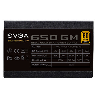 EVGA 650 GM 金牌（90%）全模组SFX电源 650W