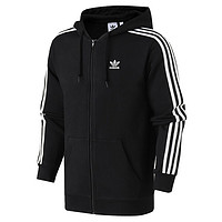 adidas ORIGINALS 3-STRIPES FZ 男子运动卫衣 DV1551 黑色 XL