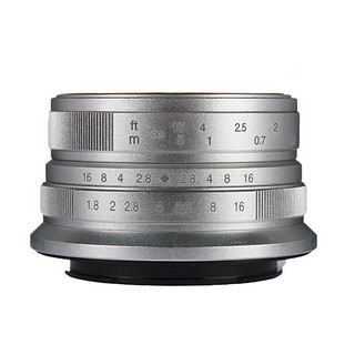 7artisans 七工匠 25mm F1.8 标准定焦镜头 富士卡口 46mm 银色+七工匠MC UV