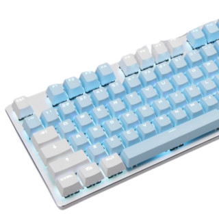 AJAZZ 黑爵 AK35i 天空主题版 104键 有线机械键盘 白蓝 国产黑轴 单光