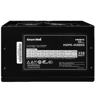 Great Wall 长城 HOPE-4500DS 非模组ATX电源 350W