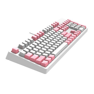 AJAZZ 黑爵 AK535 104键 有线机械键盘 粉白 Cherry青轴 单光