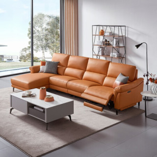 cheers芝华仕50622电动功能沙发四人左脚位爱马橙