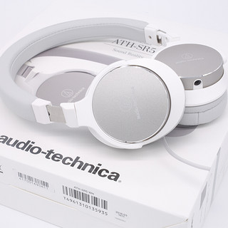 audio-technica 铁三角 SR5 耳罩式头戴式动圈有线耳机 白色 3.5mm