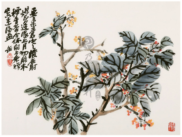 朵云轩 【朵云轩木版水印】吴昌硕 桂花 33*46 中国画装饰画 收藏 馈赠