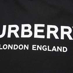 BURBERRY 博柏利 男士黑色棉质徽标印花连帽卫衣 80095091 XL